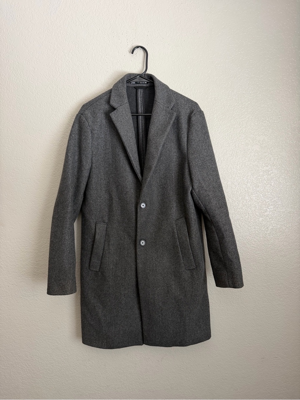 Zara men’s grey 4 way stretch coat size M